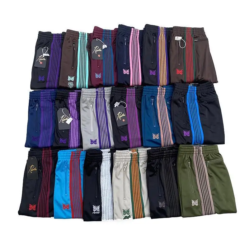 

Needles Butterfly Pants Embroidered AWG Casual Straight Leg Pants Autumn Versatile Sports Draped Wide Leg Pants
