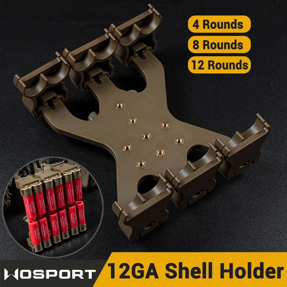 Tactical 4/8/12 Rounds Shotgun Shell Holder for 12GA Shells Adjustable Magazine Ammo Pouch Belt