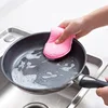 5PCS Multifunction Microfiber Sponge Dish Bowl Cleaning Brush Scouring Pad Dish Sponge Antibacterial Kitchen Pot Washing Tools 6
