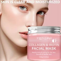 Masque exfoliant au collagène, masque enveloppant au collagène à la biotine Jour et nuit, hydratation profonde, crème masque de soin nocturne. 4