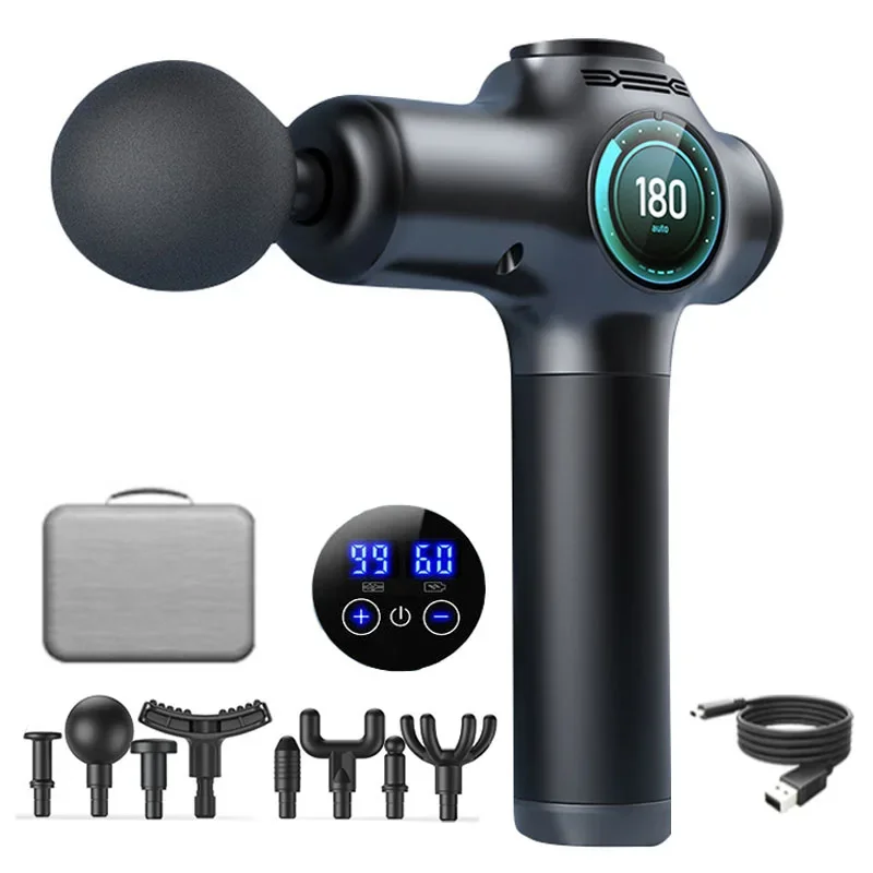 

2022 Professional Massage Gun Deep Massage Relaxation LCD Screen 99Geras Body Muscle Vibration Pulse Electric Fascia Gun