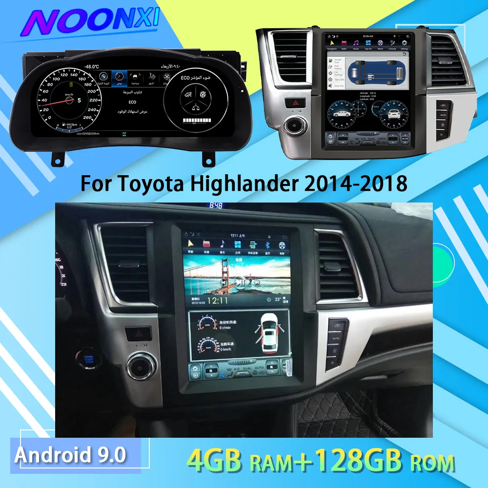 

Android Car Digital Cluster Dashboard For Toyota Highlander 2014 - 2018 LCD Instrument Panel Multimedia Players radio Head Unit