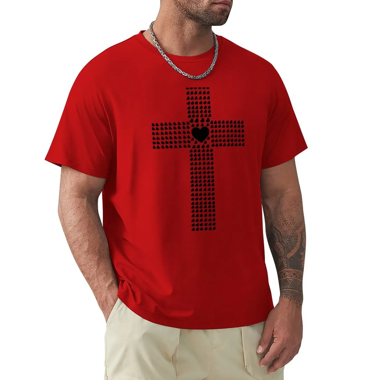 

Мужская быстросохнущая рубашка для тренировок Cross of футболка с сердечками vintage