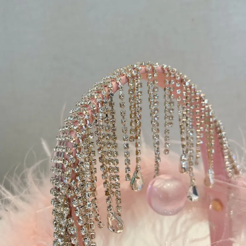 Transparent Acrylic Clutches Fashion Luxury Pink White Feather Rhinestone Tassel Box Evening Bag For Women Wedding Party Handbag