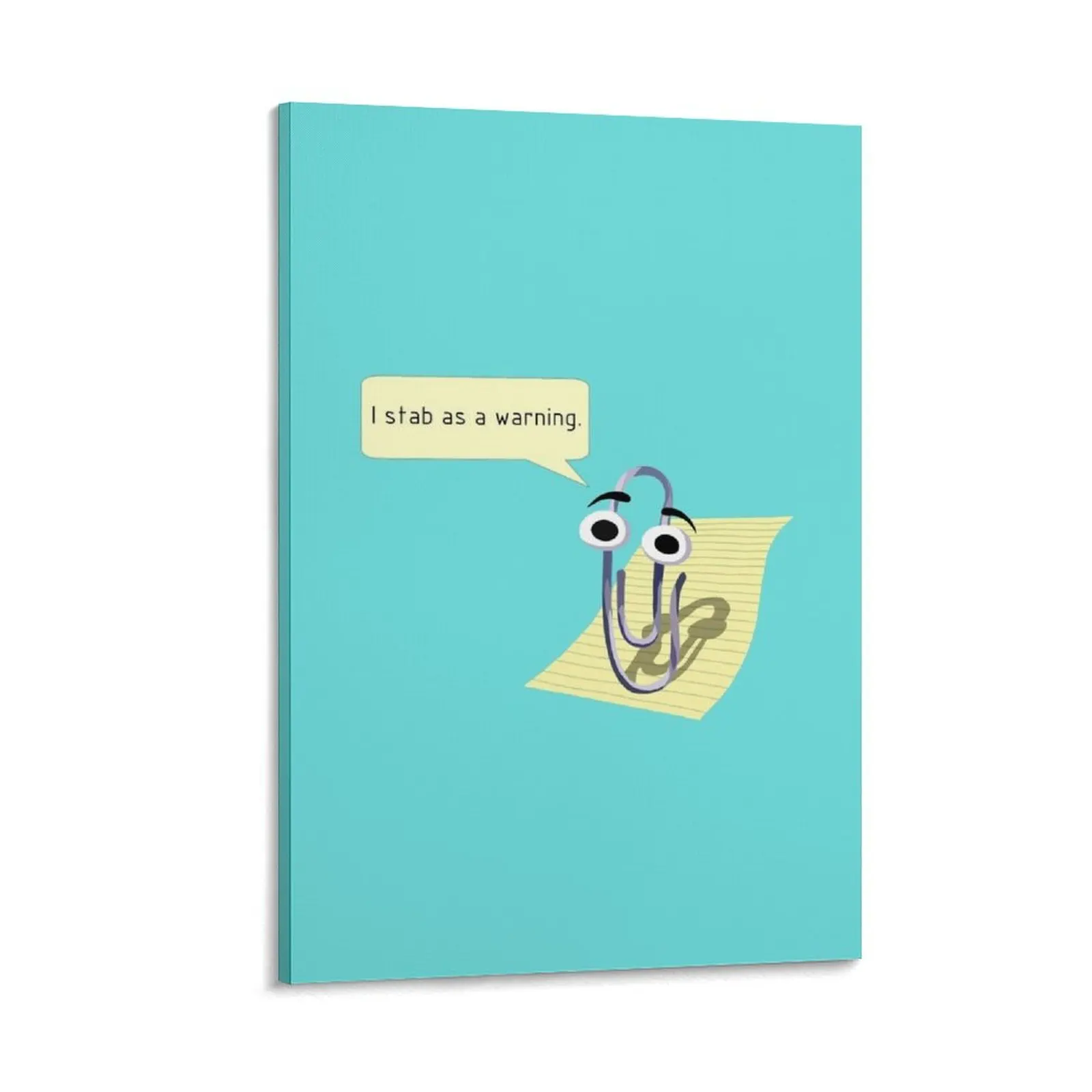 

Clippy Warning Canvas Painting Wall decoration frame wall decoration paintings room decorations for men