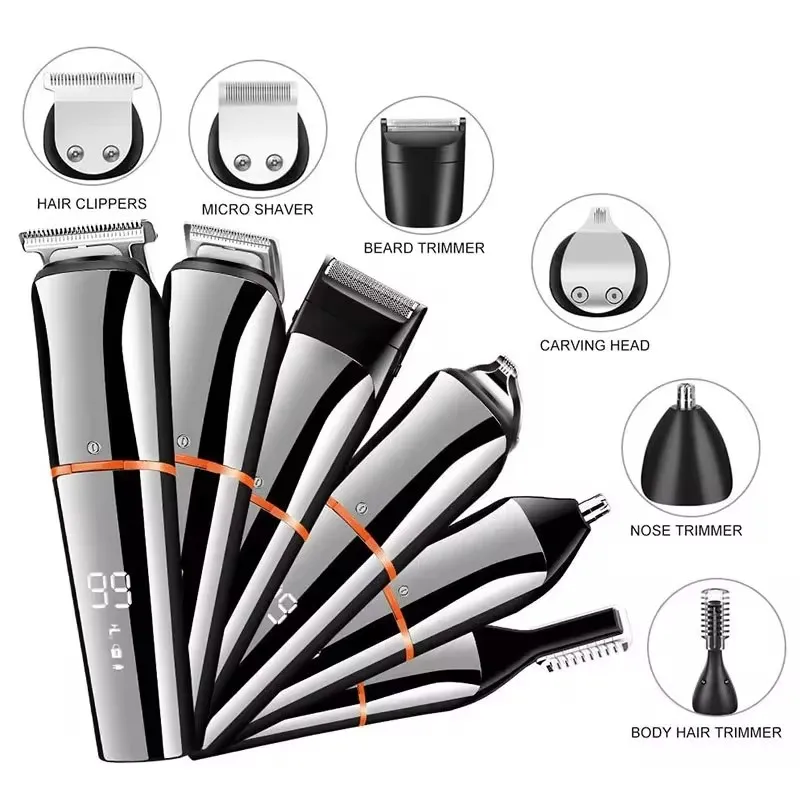 Xiaomi Youpin Hair Clipper 6 In 1 Hair Trimmer For Men Eyebrow Beard Trimmer Fully Washable Electric Hair Clipper Grooming Kit 5