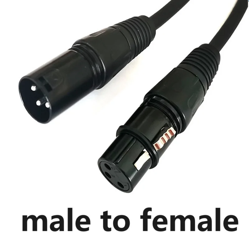 Premium Shielded XLR Audio Cable - High-Purity OFC, Male to Female, Various Lengths