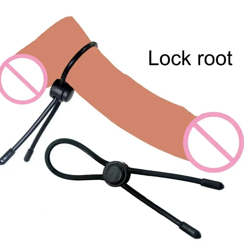 Penis Ring Adjustable Drawstring Safe Reduce Desire Increase Joy Silicone Delay Ejaculation Lock Ring Rope for Male penis cock ring