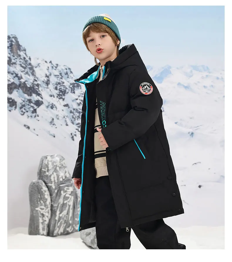 OLEKID 2025–30 Grad Winter Kinder Daunenjacke wasserdicht dick warm Teenager Jacke 3–14 Jahre Kinder Jungen Parka Oberbekleidung Mantel – Detail 9