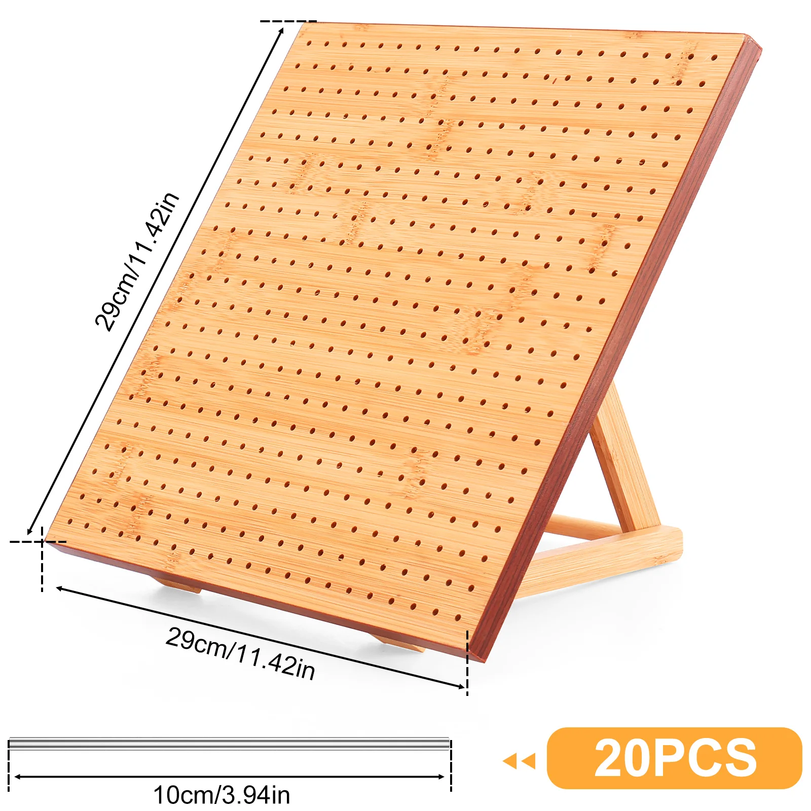 Tavola Per Bloccare Granny Square All'Uncinetto - Legno Di Bambù 29x29 Cm, Con 30 Aghi E Base - Foto 9