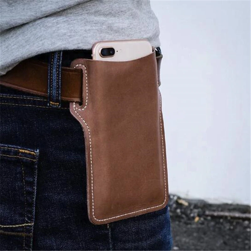

Hot Sale 1PC PU Cellphone Loop Holster Case Belt Waist Bag Props PU Leather Purse Phone Wallet for Men