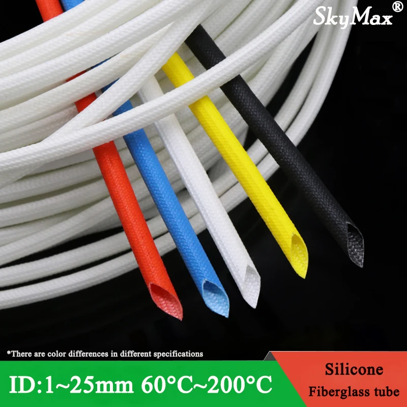 1 Meter Id 1 25mm Silicone Fiberglass Sleeving Flame Resistant