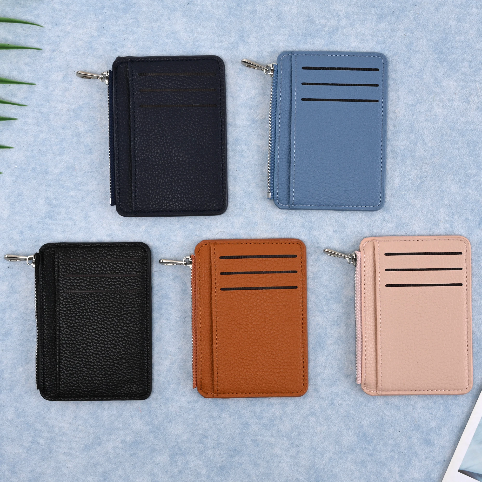 Mini Zipper Card Bag Slim ID Bank Purse Wallet Credit Organizer Portable Small Slim Ultra-thin Short Purse for Men Black 2024