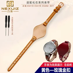 Women's 8mm Genuine Leather Watch Strap - Soft Cowhide Band Bracelet in Stylish Design - 8mm (Yellow rose)