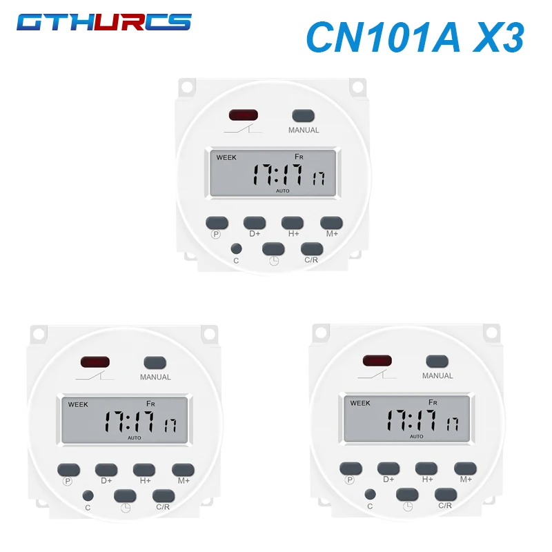 3 шт., реле времени CN101A, ЖК-дисплей, 12 В, 24 В, 110 В, 220 В, реле времени для уличного освещения, рекламный щит, L701, лучшее качество