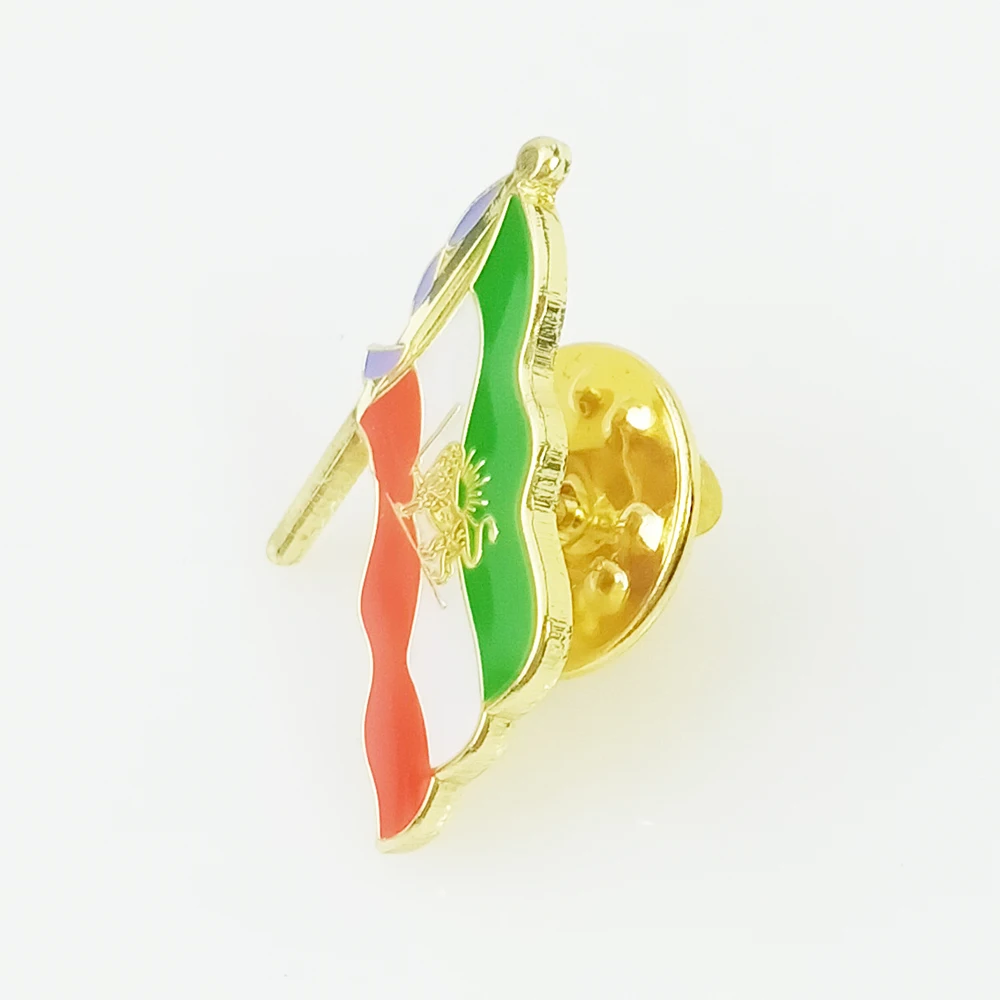 Amaxer Perzië Iran Leeuw en Zon Vlag Emaille Broche Reversspeldjes Oude