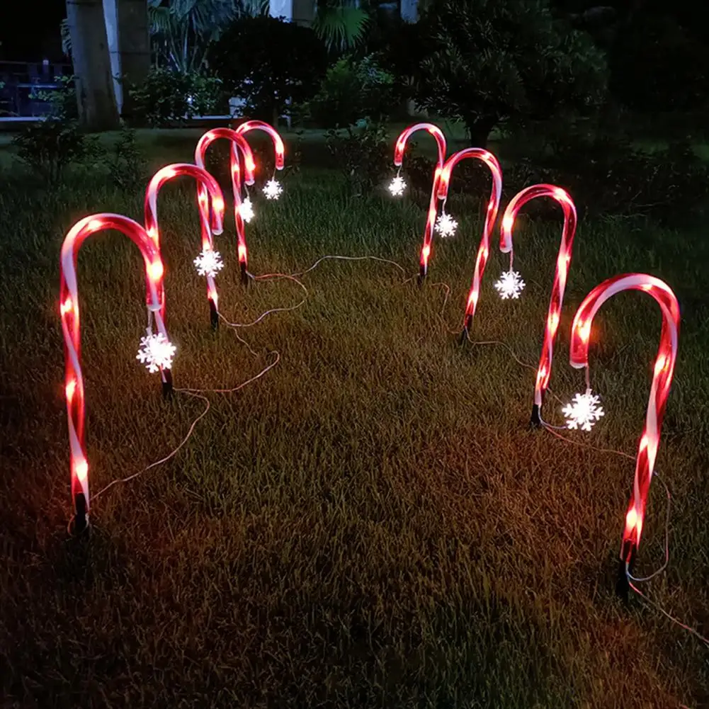 Illuminated Holiday Decorations Christmas Lights Outdoor Festive Christmas Candy Cane Led Lights Create Indoors for Garden anti shock walking stick 3 section telescopic adjustable trekking hiking pole ultralight outdoor cane