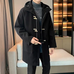 Casual 2024 Men's Autumn Winter Warm Windbreaker Jackets Outwear Solid Long Coats Business Thicken Tops Overcoat Plus Size M-5XL