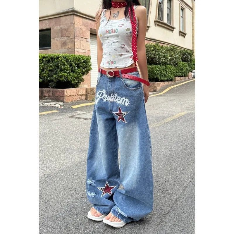 Yoawdats Y2k - Pantalones De Mezclilla Holgados Para Mujer
