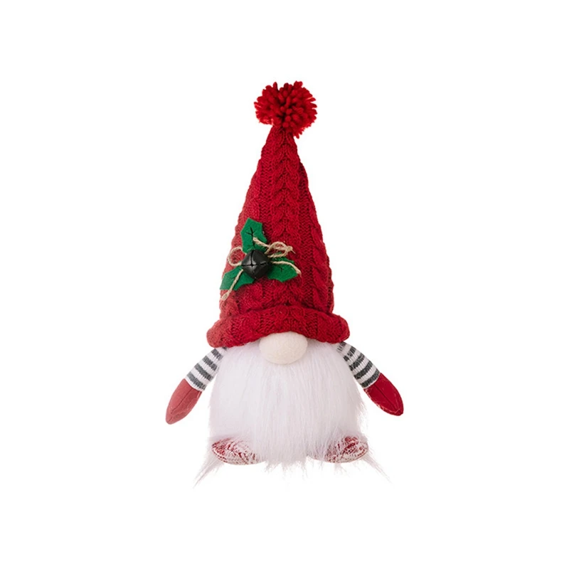 

Christmas Ornament Knit Hat Illuminated Rudolph Doll Faceless Gnome Doll Christmas Decoration Supplies Easy To Use Reusable Red