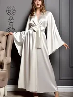 Maxi Bridal Robe Floor Length Wedding Kimono Satin Bachelorette Party Dressing Gown Boudoir Robe Gift for Friend Sexy Long Dress - Image 6