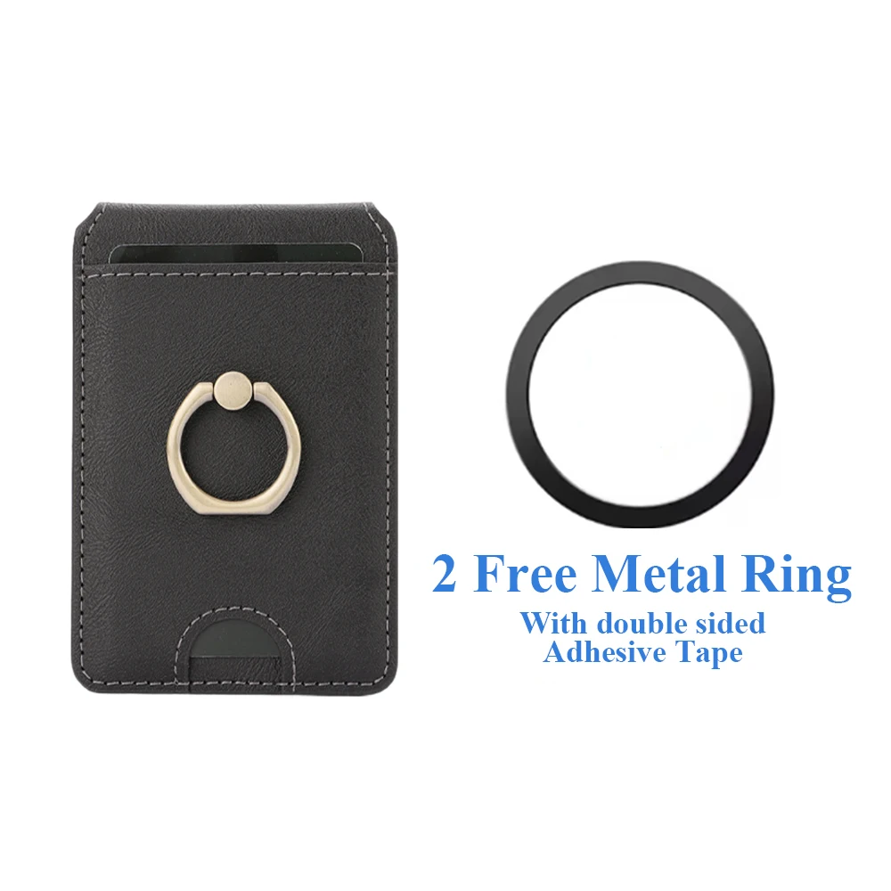 Introducing the Magnetic Leather Card Holder with Kickstand & Slots – a versatile, stylish accessory
