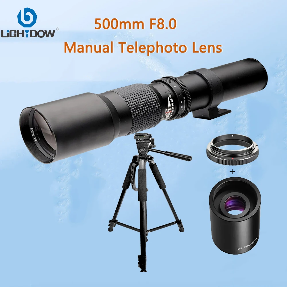 Manual Telephoto Lens 500mm F8.0 with 2X Converter for Nikon D3400 D500 D7200 D5