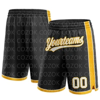 Custom Black Yellow Authentic Basketball Shorts 3D Printed Men Shorts Your Name Mumber Quick Drying Beach Shorts 1