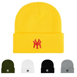 MEN Embroidery NEW YORK MY Knit Cap Beanies Knitted hats Winter thick caps Women Unisex Female Caps Warmer Bonnet hat