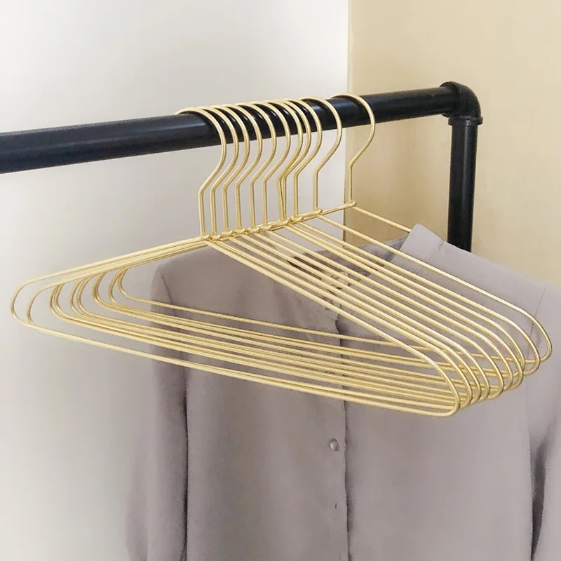 10pcs Clothes Hangers Metal Non-Slip Clothing Coat Hanger For Bedroom Organizer Clotheshorse Drying Racks Pants Clothes Hangers
