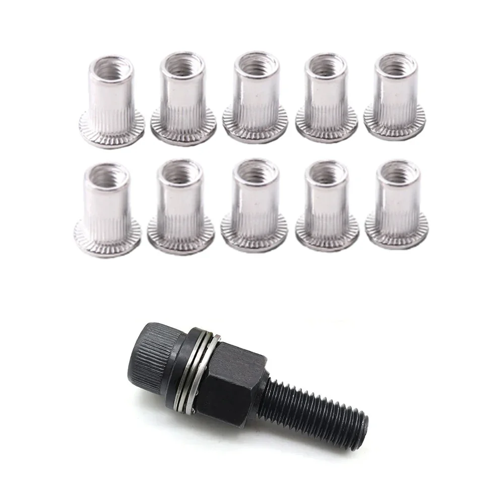 Hand Rivet Nut Gun Head Nuts Riveter Tool Accessory 11pcs For Nuts Optional Model M3 M4 M5 M6 M8 M10 M12
