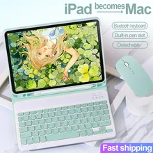 

For iPad Pro 12.9 Case 2018 With Bluetooth Keyboard Mouse Cover For iPad Pro 11 Air 4 10.9 2020 2021 M1 Leather Funda Coque