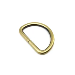 High-Quality Metal Leather Strap and Chain with D-Ring Buckle Clasp - Inner wide 38mm (Brush antique brass)