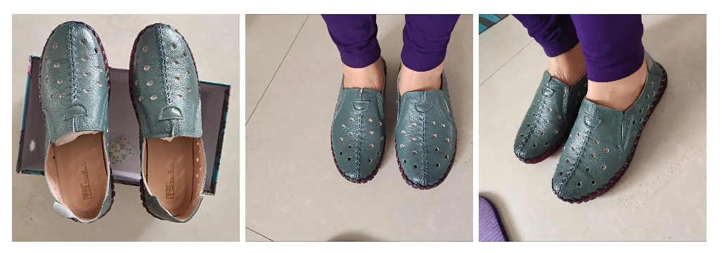 Große Größe 42 Rindsleder Ballerinas Mokassins Loafer Damen Sommer Cut-Out Schuhe Damen Fahr-Mokassins Alltagsschuhe – Detail 5