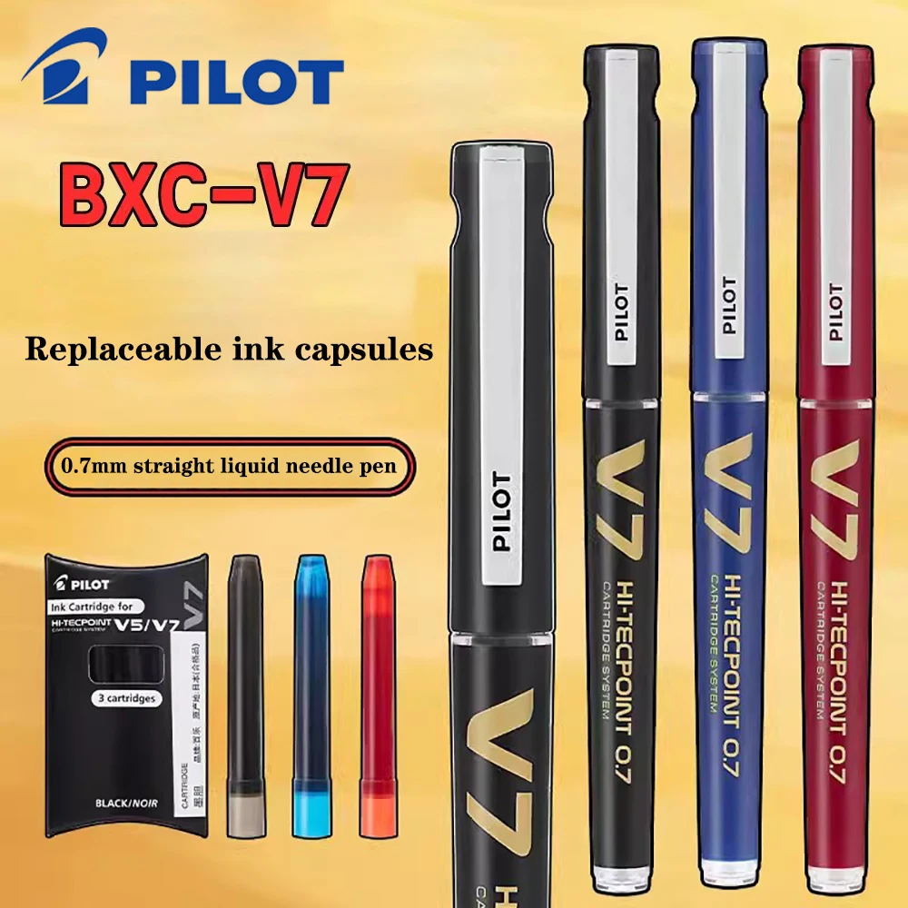 Pilot Gel Pens Refillable V5/V7 Rollerball Pens Office Supplies 0.5mm/0.7mm Red Blue Black School Stationery Office Accessories