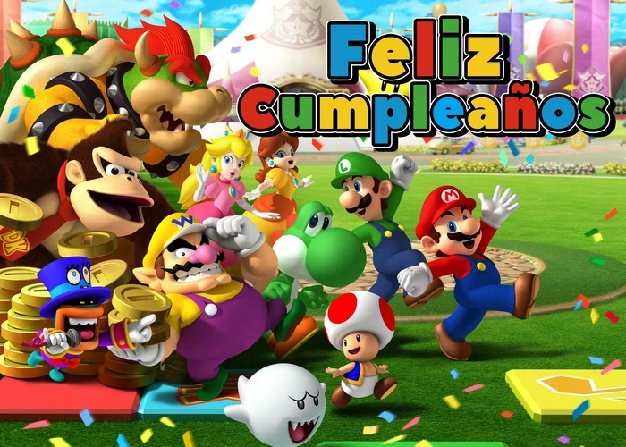 thumbnail image 1 of Nuevo fondo de cumpleaños con tema de Super Malos Bros para niños, decoración de fiesta de feliz cumpleaños para Baby Shower, suministros de pancarta de pared para el hogar, 1 of 4