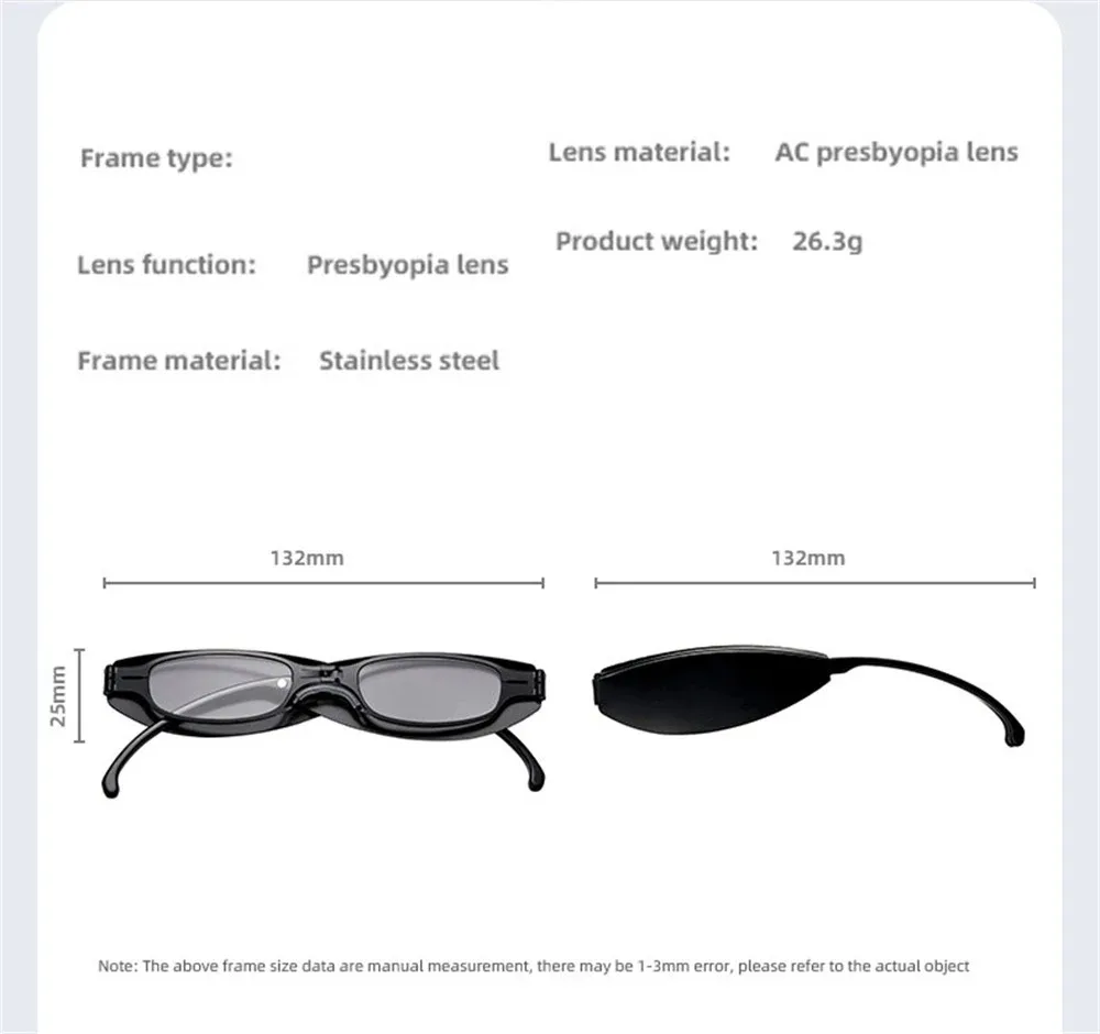 Neue Tragbare Lesebrille Metall Anti Blau Licht Presbyopie Brillen Faltbar mit Fall Vergrößerungs Lesen Brillen Unisex – Detail 1