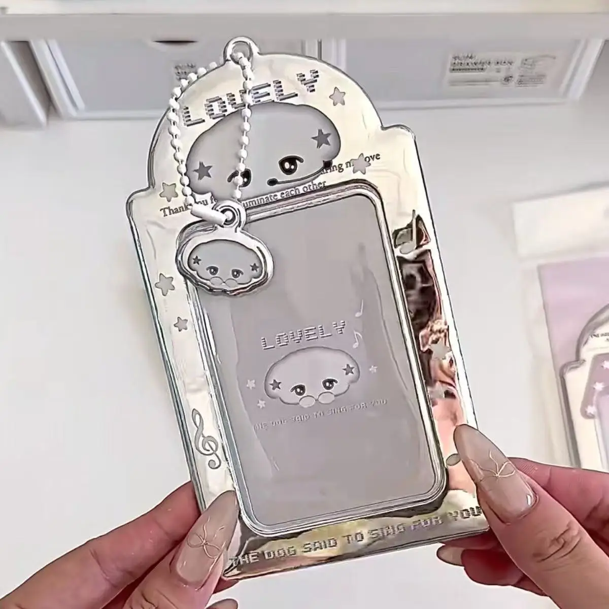 Polka Dot Star Holographic Card Holder ID Badge Sleeve Student Campus Card Storage Pop Star Photo Collectible Display Pouch card holder credit card holder photo card holder card protector idol card protector desk card holder card display stand memory card protector acrylic sign holder