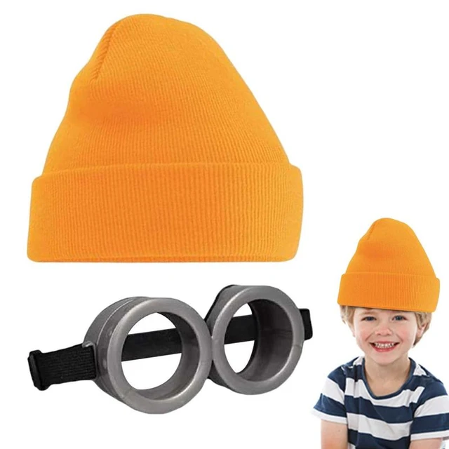 shengo Minion - Gafas protectoras para disfraz de Halloween y gorro amarillo  : : Moda