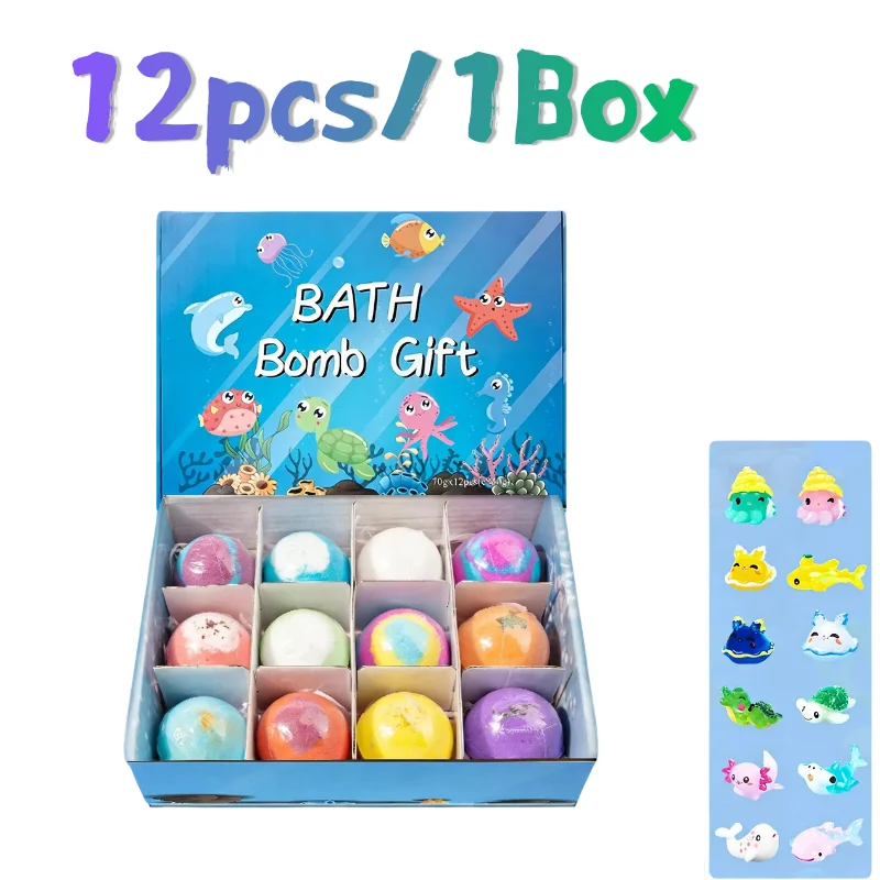 Children's Bath Bombs Gift Set with Hidden Toys - Safe Ocean Bubble Bath for Sensory Play and Bathtime Fun