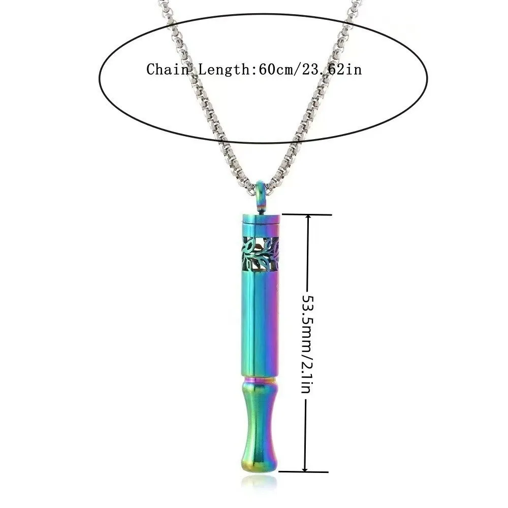 Mindfulness Training Whistle Necklace Metal Detachable Yoga Necklace Necklace With Cotton Core Portable Decompression Necklace