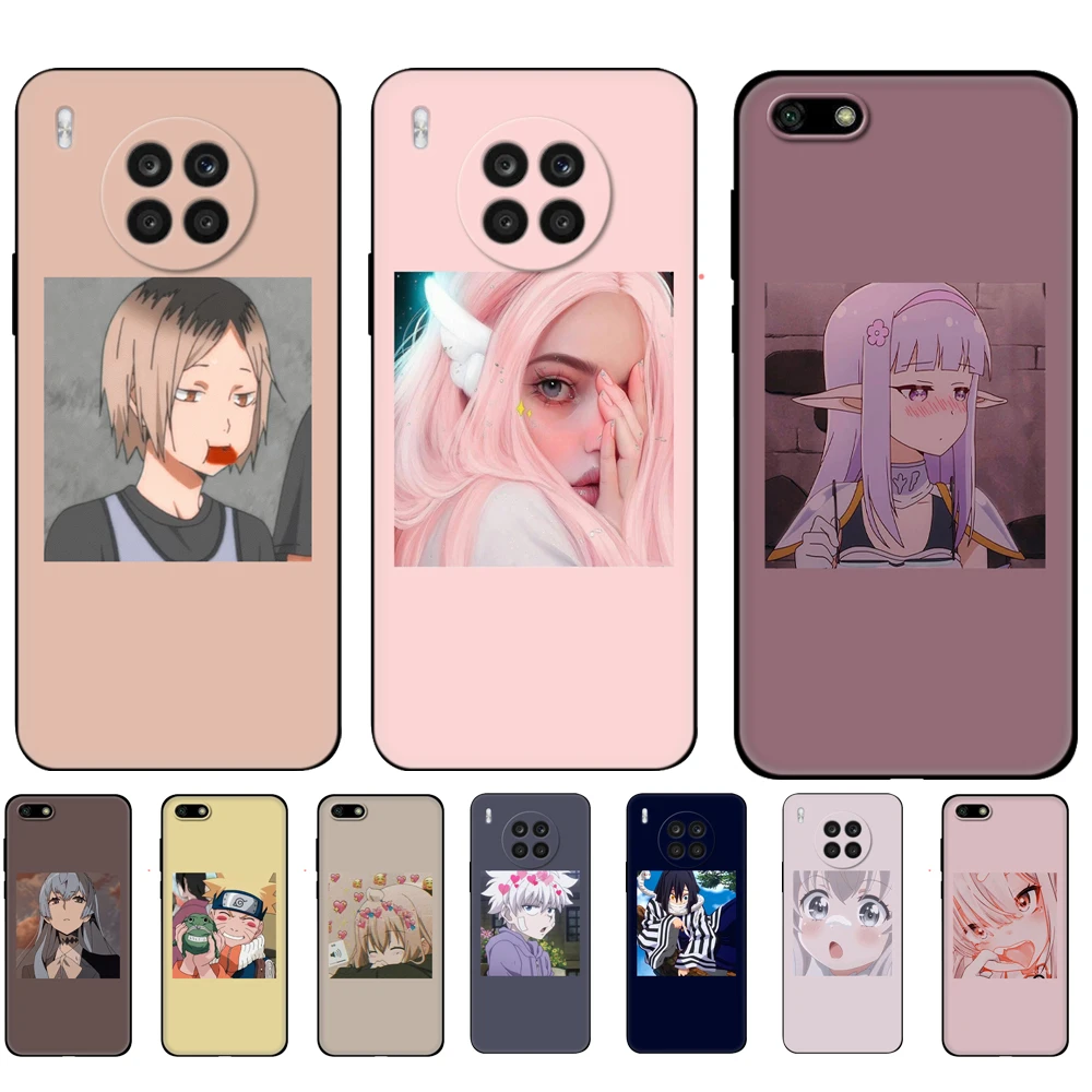 Custodia In Tpu Nero Per Huawei Honor 50 Lite Pro 20 10 10I 20S 30S 30 7A 7S 7C Cover Anime Icone