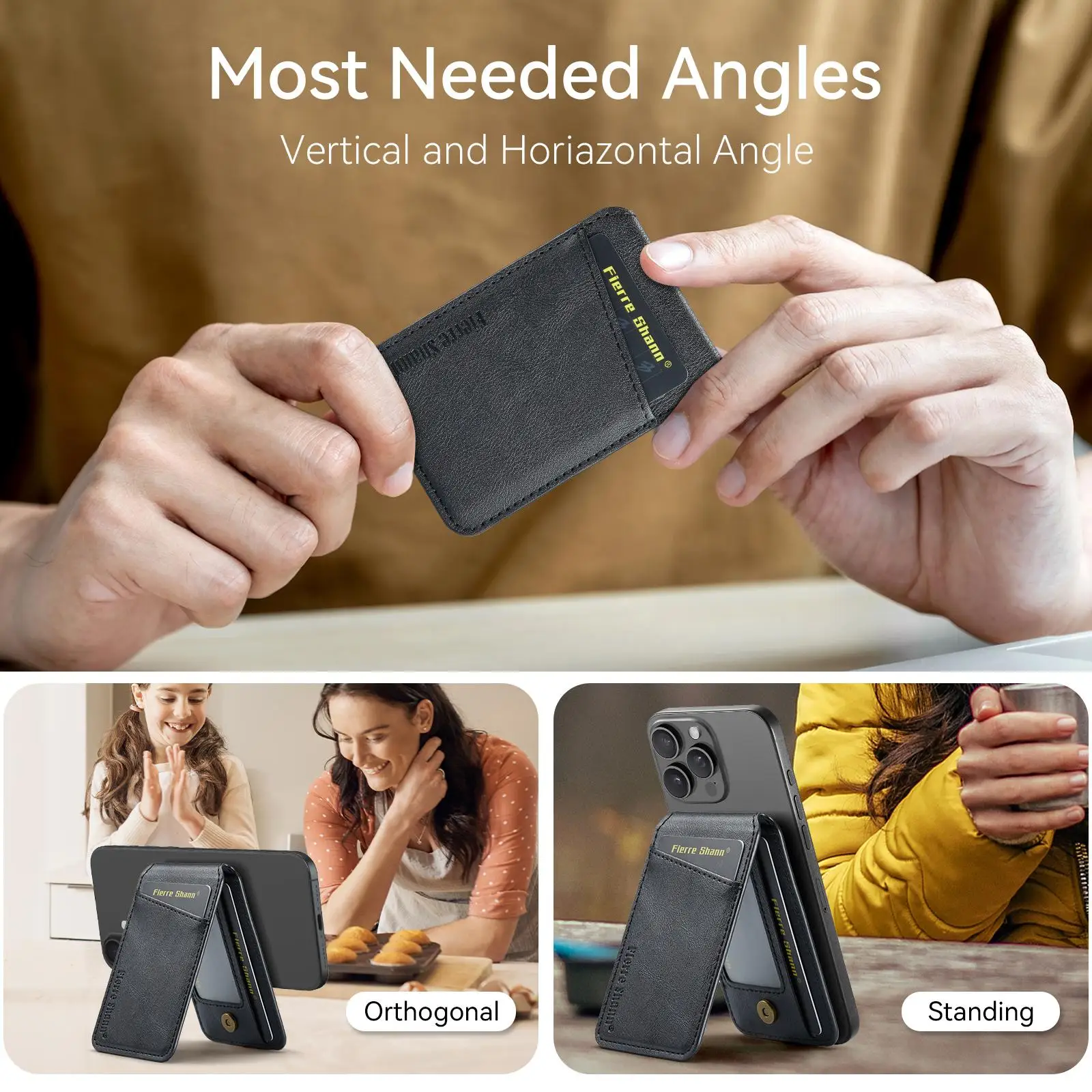Magnetic PU Leather Card Holder Wallet