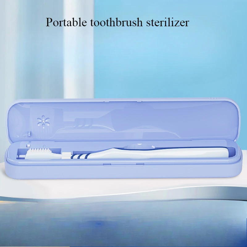 Portable Toothbrush Sterilizer with Dry Battery Compact Lightweight Travel Toothbrush Sterilizer Disinfection Rack