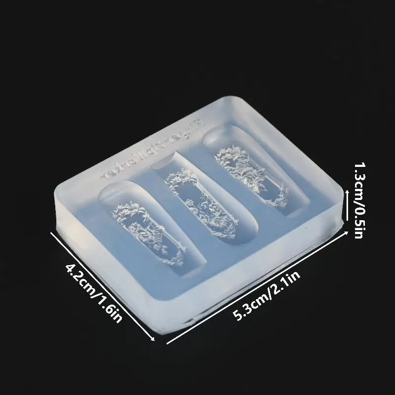 1pcs DIY 매니큐어 장식 도구 레트로 3D 네일 몰드 창틀 장미 꽃 프레임 ..