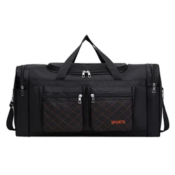 Men's Versatile Travel Luggage Bag - Spacious Multi - Pocket, Foldable with Secure Zipper Closure, Perfect for Trips and Sports Essentials (Black)