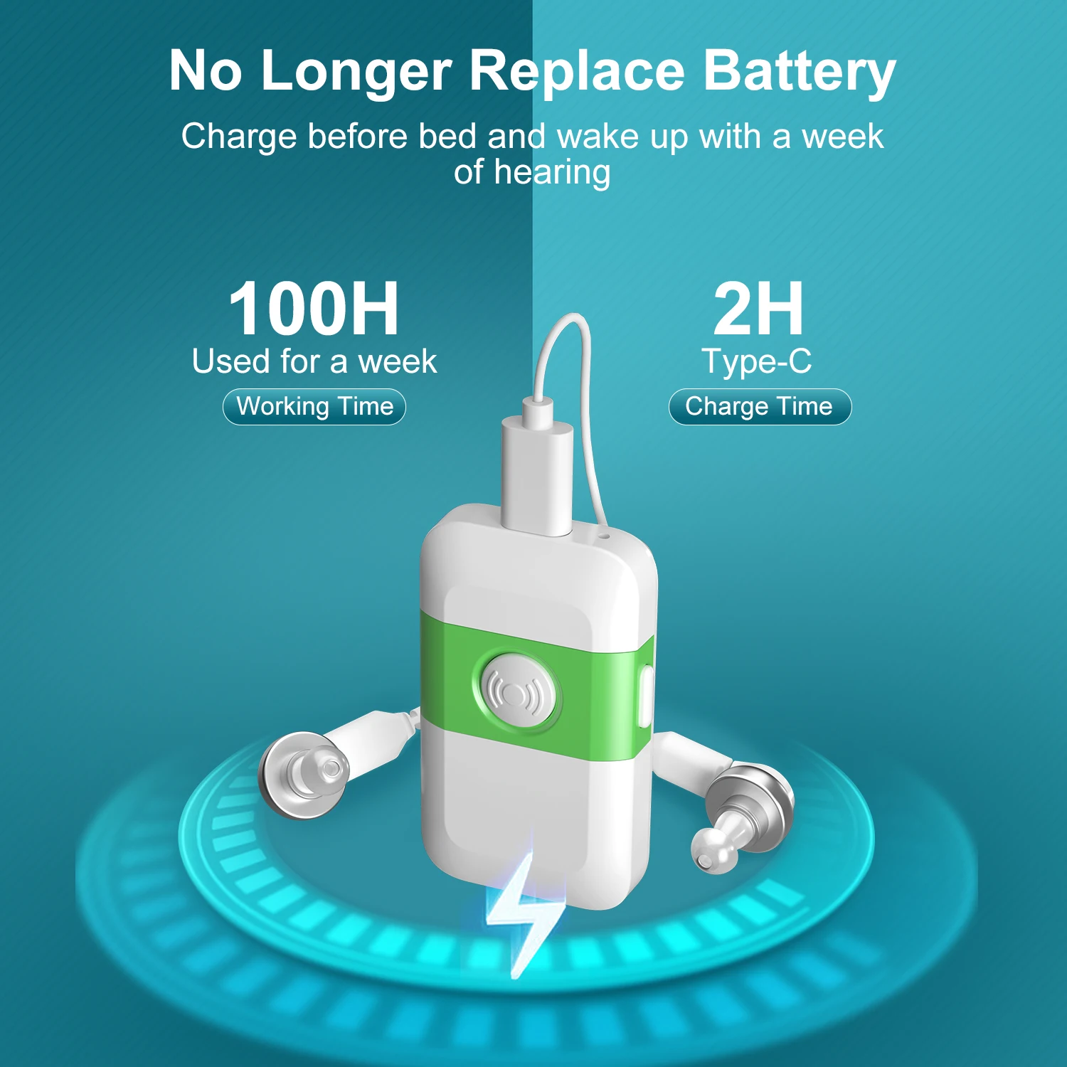 HealthTree Rechargeable Pocket Digital Hearing Aids Portable Sound Amplifier Audifonos for Elderly Deafness Severe Loss Hearing 2