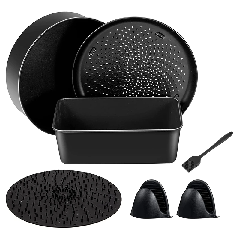 

HOT SALE Air Fryer Accessories Compatible For 6.5QT & 8QT Ninja Foodi,Oven Bakeware Baking Set,Nonstick Coating,Dishwasher Safe