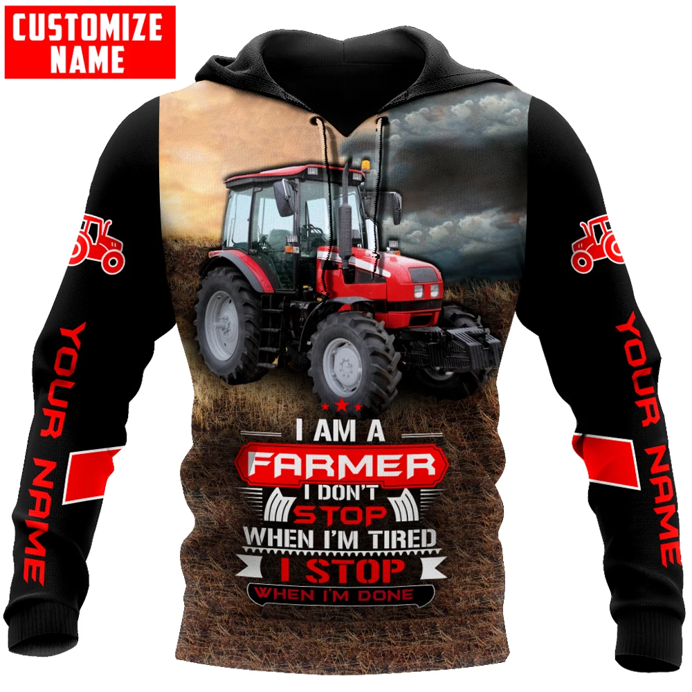 

Tractor Red Personalized Name 3D All Over Printed Mens Hoodies & Sweatshirt Unisex Casual zipper hoodies sudadera hombre MT-20