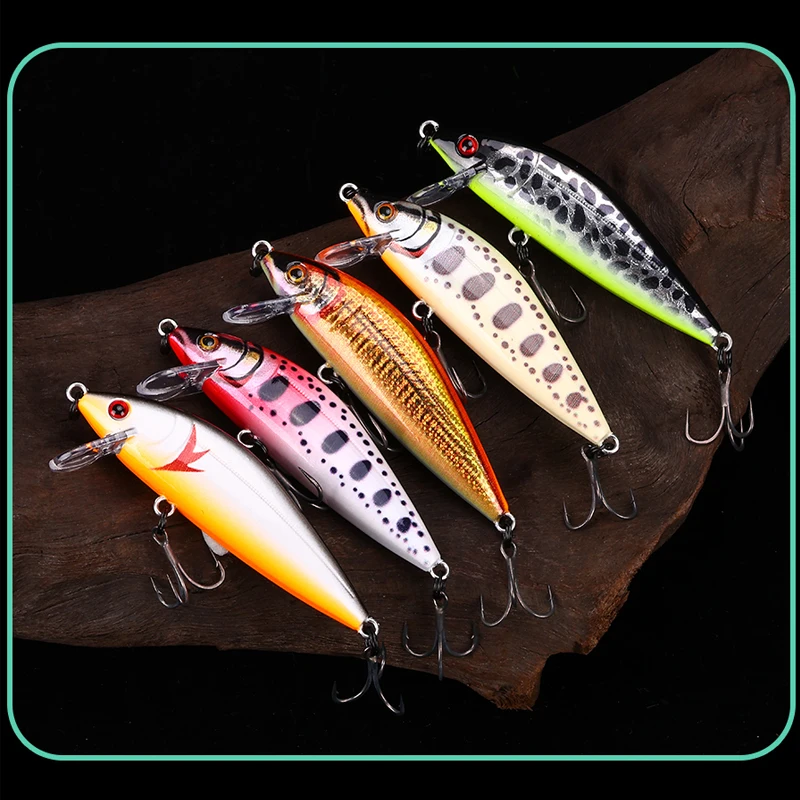 Leurre dur coulant WEIHE Mino A 7,5cm - Appât avec hameçon triple pour pêche des carnassiers